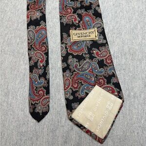 Givenchy Black and Red Paisley Tie